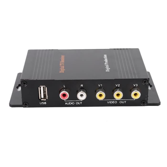 Cuque Tuner TV Décodeur satellite de tuner de récepteur de télévision de voiture de DVB-T2 avec