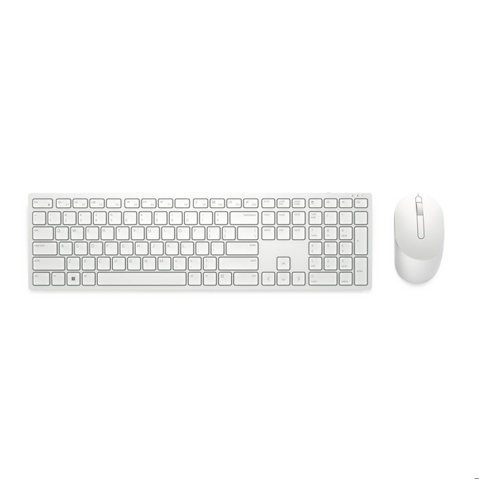 Clavier et souris – DELL – KM5221W-WH – Sans fil RF – QZERTY US International – Blanc