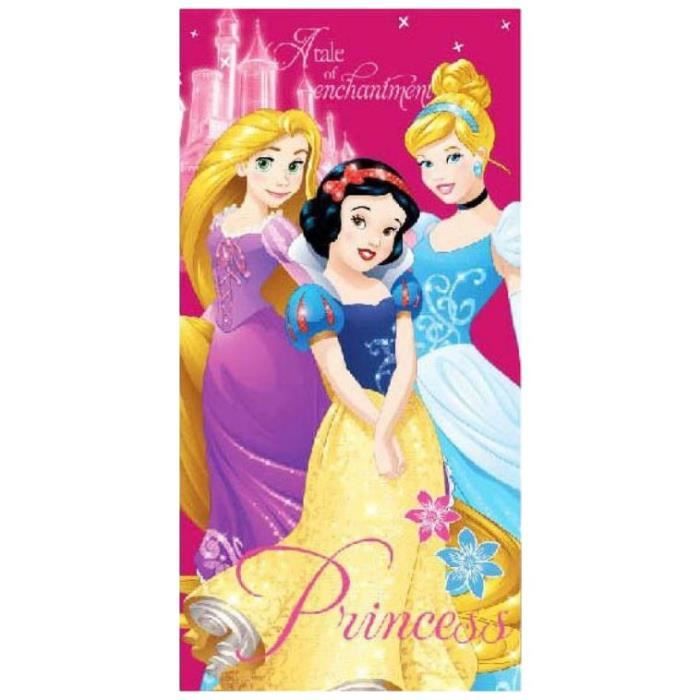 Disney Princesses Serviette de Plage avec Les Princesses Rapunzel Rapunzel Verträumt Cendrillon et Dornröschen pour Fille 70 x 140 cm 70 x 140 cm 