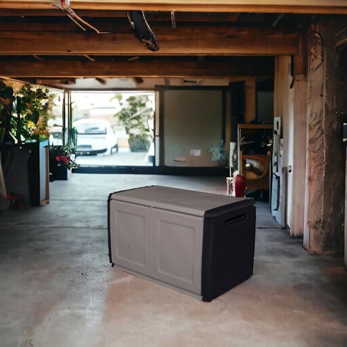 Malle Brakel 96x53h57 cm Gris clair Noir