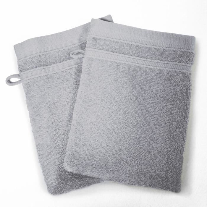 Lot de 2 Gants de Toilette Coton Peigné ALBA Rouge - Douceur et Praticité