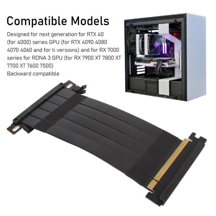 Cikonielf Cble élévateur PCIE 4.0 X16 Cble Adaptateur de Carte Graphique PCIE4.0 X16, Cble