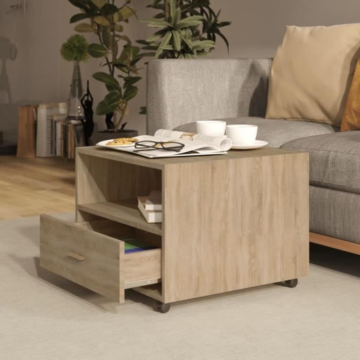 LESS Table basse Chêne sonoma 55x55x40 cm Bois d'ingénierie A3 ...