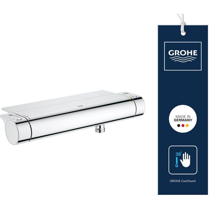 GROHE Mitigeur thermostatique douche ½ Grohtherm 2000 34469001 - Porte-savon - Limiteur de température - Economie deau - Chrome