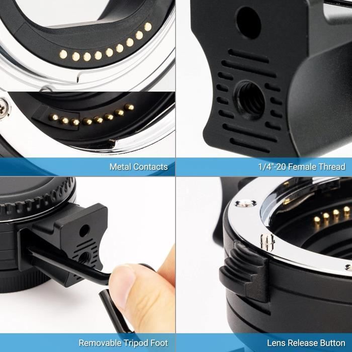 Adaptateur de Monture d'Objectif JJC EF-EOS M pour Canon EOS EF/EF-S