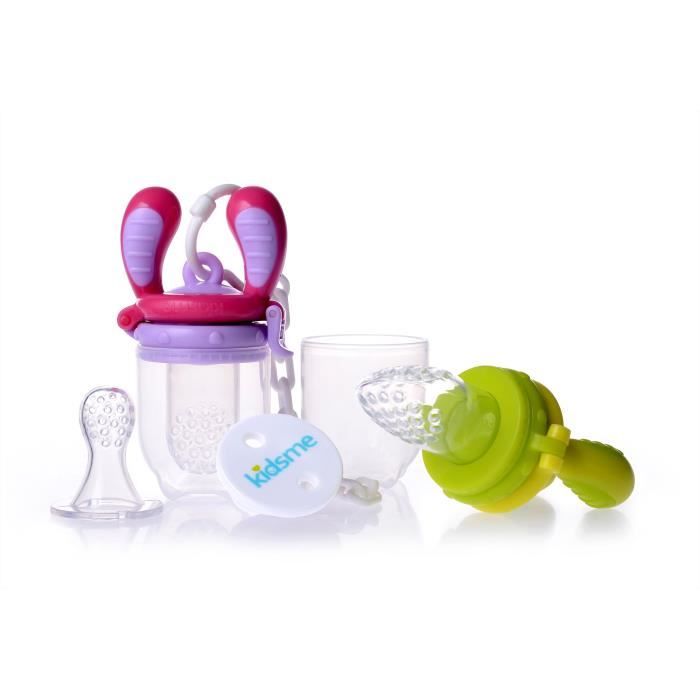 Comparer les prix de Pack de démarrage sevrage et tétine - KIDSME - KidsMe Food Feeder - Silicone - Vert/Lavande - Débit variable