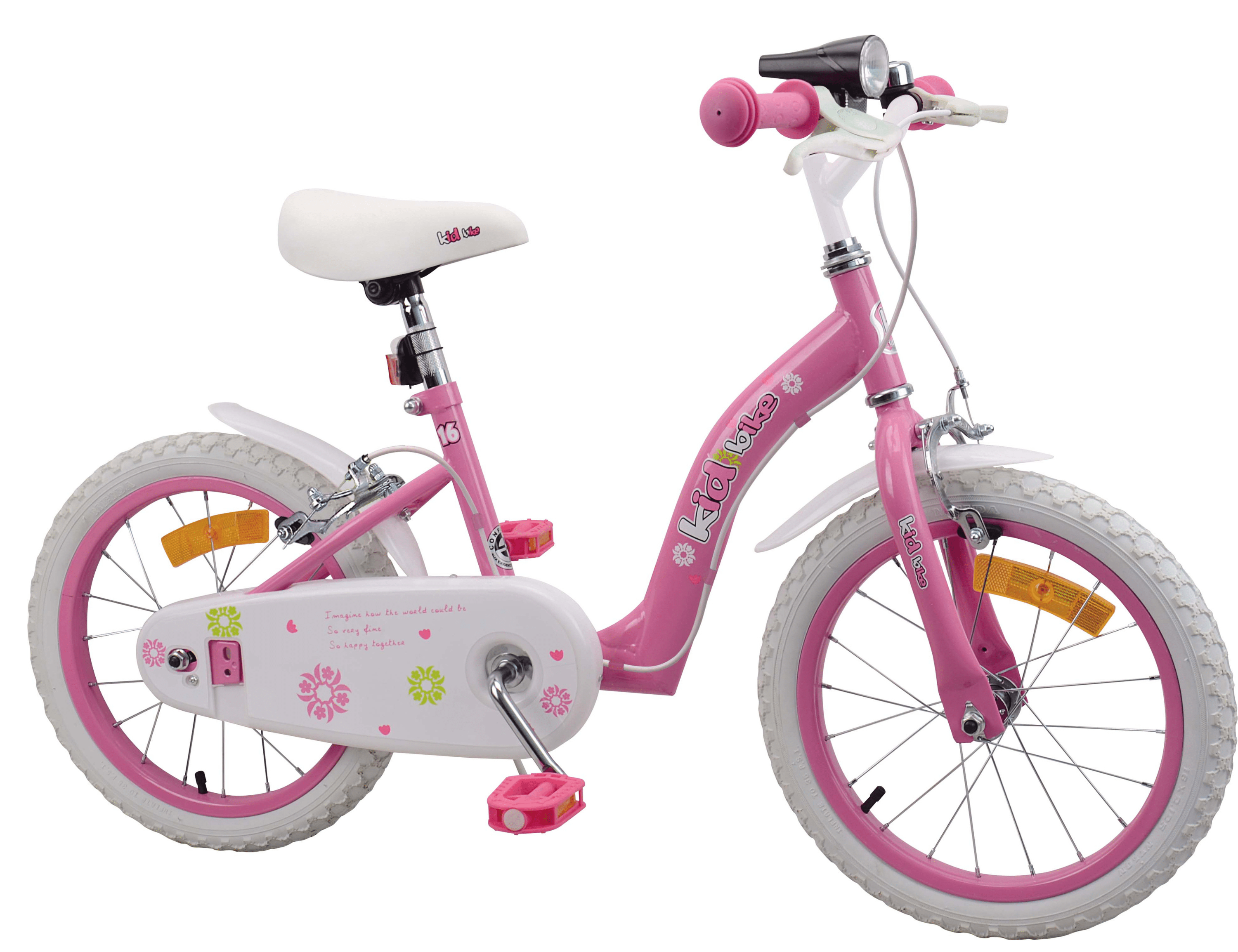 Vélo 16'' KIDBIKE - monovitesse - cadre acier - rose - fille