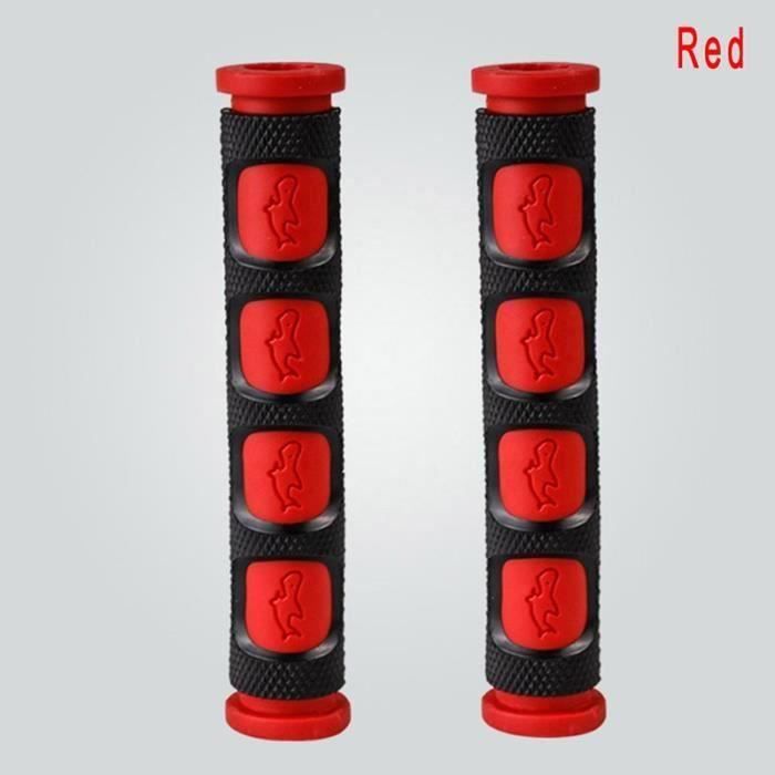 Poignées Guidon Moto Vintage 22 Mm – 2 Pièces Rouge-Marron, Embouts D’Accélérateur Universels Antidérapants