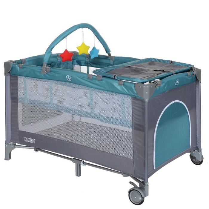 Lcp Kids Lit De Voyage Parapluie Avec Matelas 2 Niveaux Leger Pliant Table Langer Turio Vert Cdiscount Puericulture Eveil Bebe