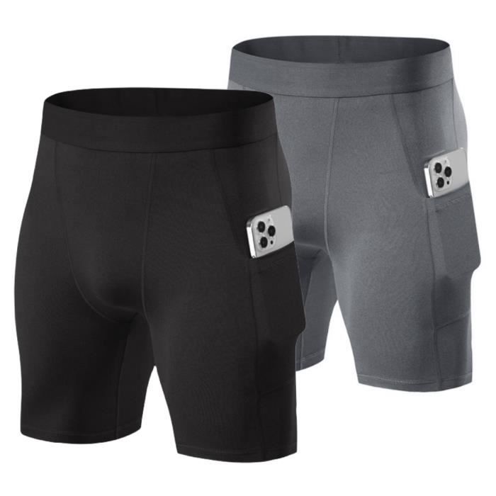 Short de Compression 2 en 1 pour Homme - Noir - Pour Running Fitness -  Taille Elastique Séchage Rapide Noir - Cdiscount Sport