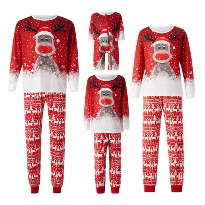 Pyjama Famille Noël - Combinaison Assortie Renne, Pour Homme, Femme, Enfants, Bébé
