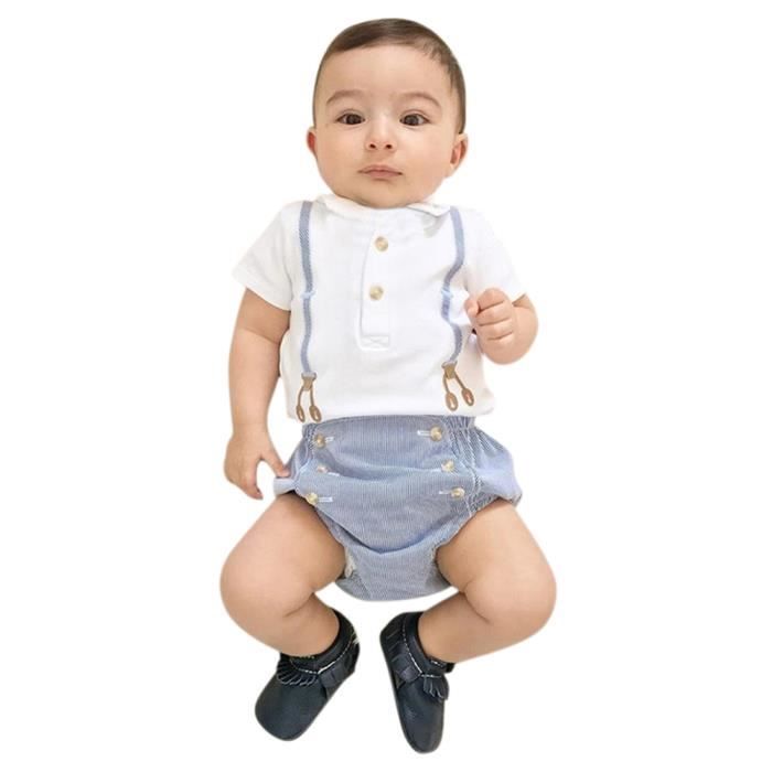 Body Costume Barboteuse Habit De Ceremonie Soiree Mariage Blanc Et Bleu Pour Bebe Garcon Blanc Cdiscount Pret A Porter
