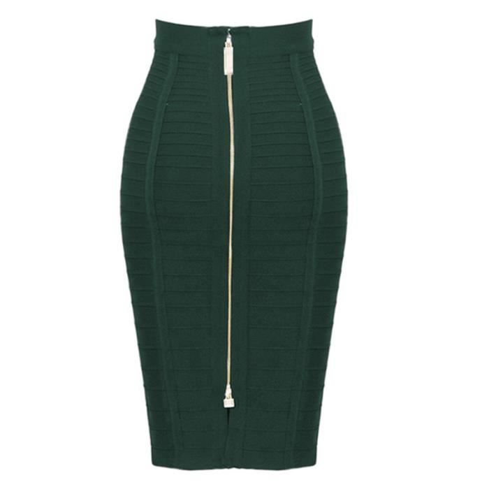 Jupe Crayon Courte Extensible - Taille Unique Femme - En Spandex, Unie, Lavable