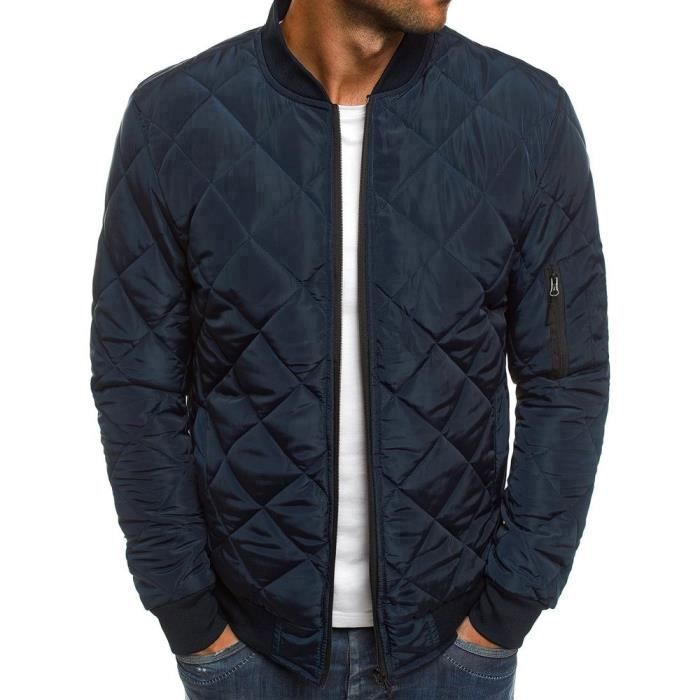 Veste Homme Veste hommes a Col Rond Manteau homme en Zippe Manches longues Casual Chaud Automne Hiver S 4XL Bleu marine Bleu marine Cdiscount Pret a Porter