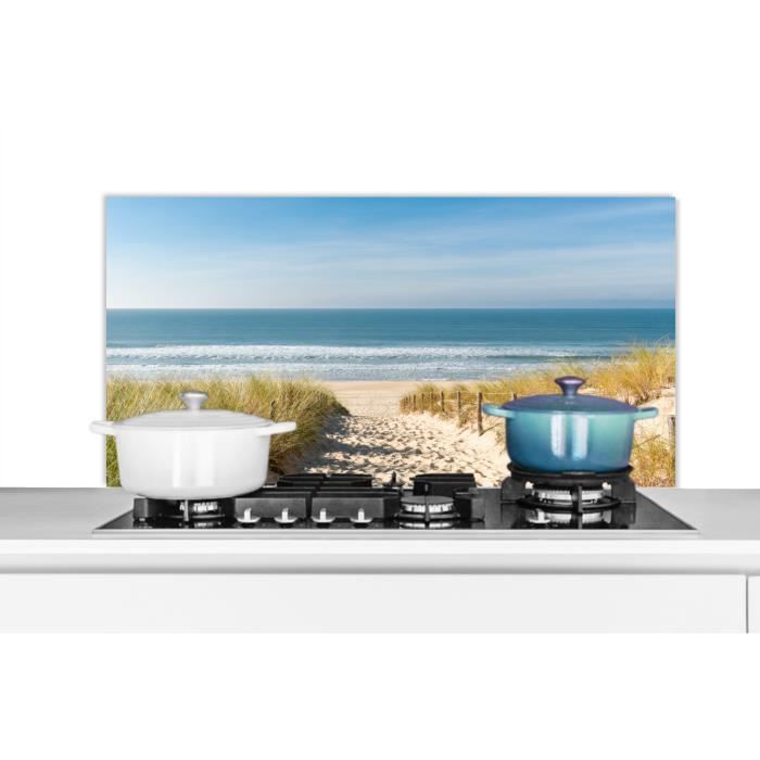 Crédence De Cuisine En Verre 100x50 Cm - Motif Paysage Mer, Pierres, Plage, Style Moderne, Neuf