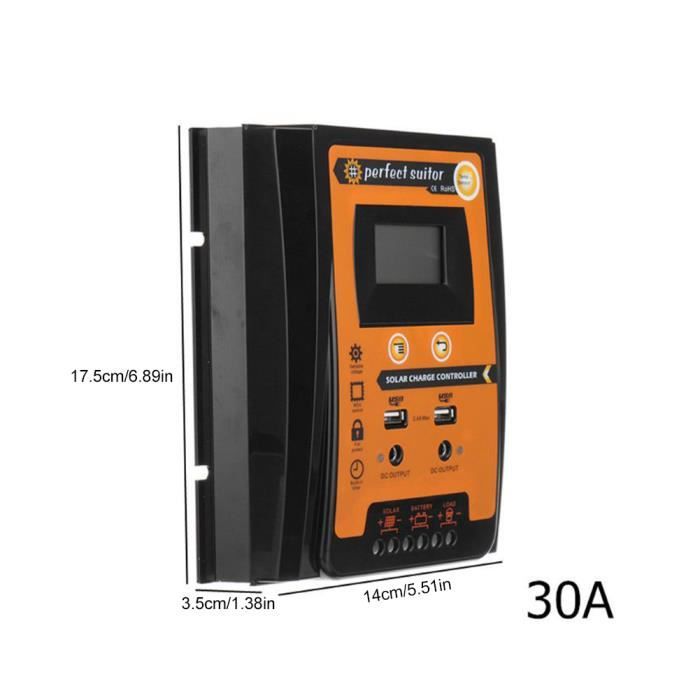 Régulateur De Charge Solaire 30A Avec Double USB – Diymore, Protection Anti-surtension
