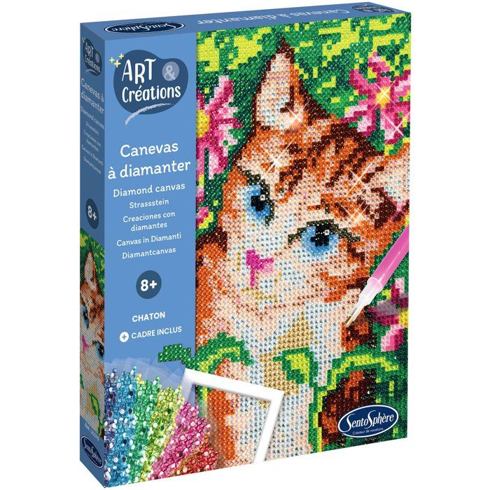 Sentosphère Coffret canevas diamant tigre majestueux
