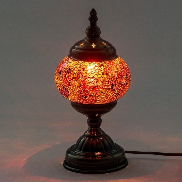 Signes Grimalt - Lampe mosaïque indienne en verre et métal orange décoration de la maison cadeau fait à la main