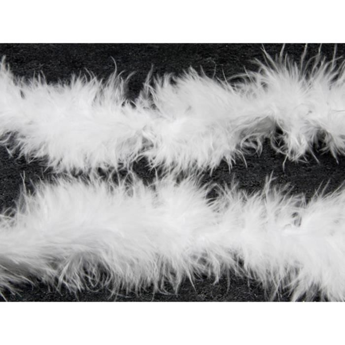 Guirlande plumes blanches fil argenté 1,8 m
