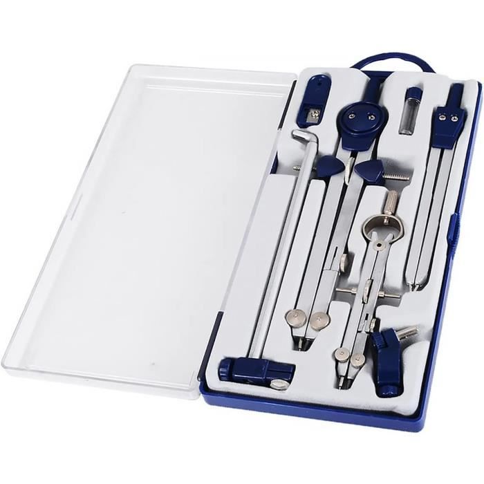 Kit De 7 Compas De Dessin De Précision En Métal - Pour Géométrie, école, Bureau - Neuf
