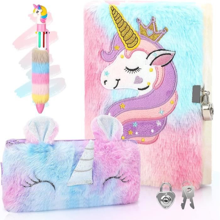 Journal Licorne Verrou Journal Intime Fille Avec Cadenas Beihre - Carnet Secret Avec Clé Et Sac