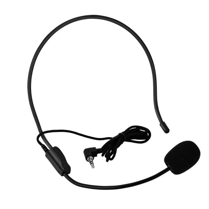 Microphone Monté sur la Tête, 3,5 Mm Filaire Serre-tête Micro Mains Libres pour Chanter Perche Filaire Flexible pour