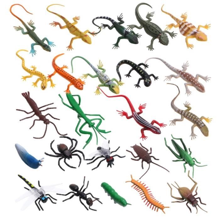24 Pieces Drole Utile Insecte Jouet Lezard Modele Pour Les Fetes A La Maison Famille Toy Cdiscount