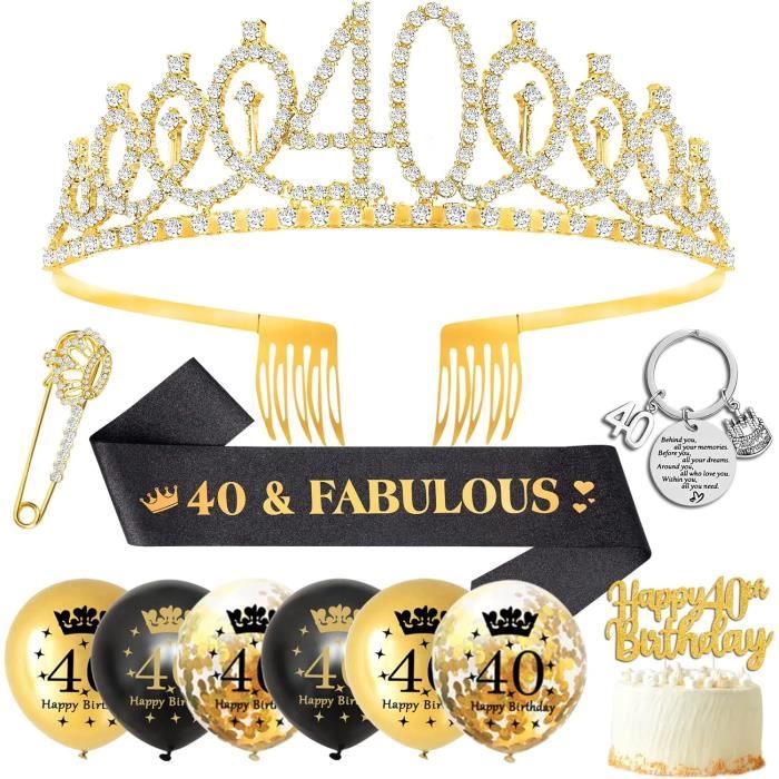 Déco Anniversaire Noir Argent - Kit Complet Ballons, Banderole, Nappe Pour Fête