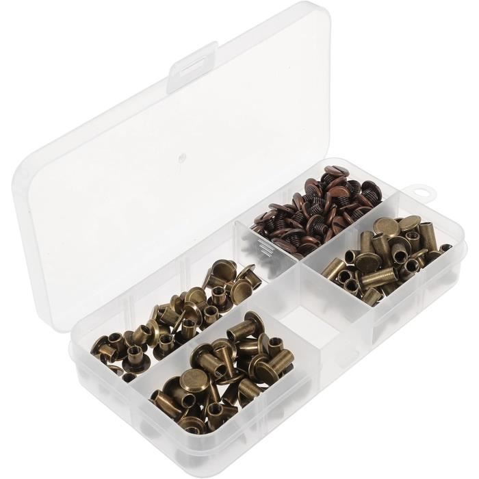 1 Boîte Double Face Rivet Boucle Rivets Pour Le Cuir Bagages En Métal ...