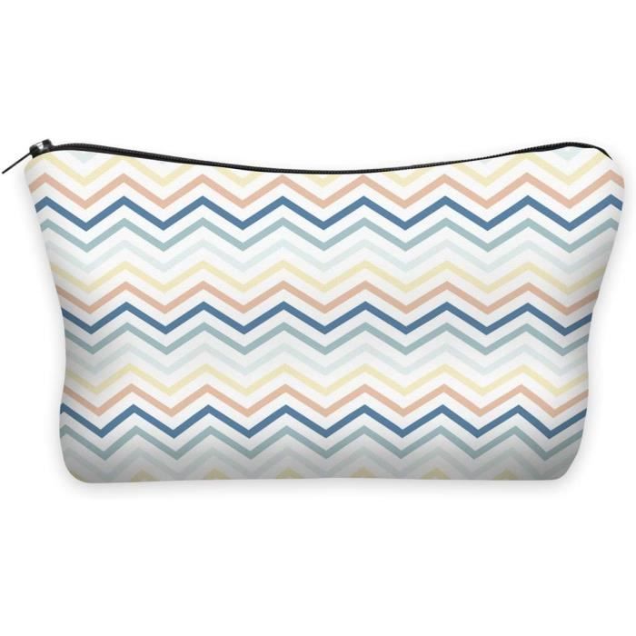 Trousse Multifonction Zippée - Pour école, Maquillage, Toilette, Rangement - Design Coloré Et Tendance (20x14 Cm)