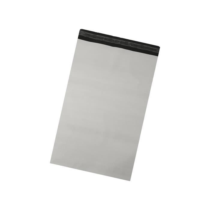 Lot de 100 Enveloppes plastique blanches opaques A4 250 x 350 mm,pochettes  d'expédition 25x35 cm 60 microns. Enveloppe plastique fin