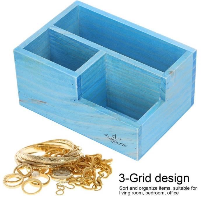 Porte courrier / lettre de bureau en bois ancien 3 compartiments - Équipements & Fournitures de bureau