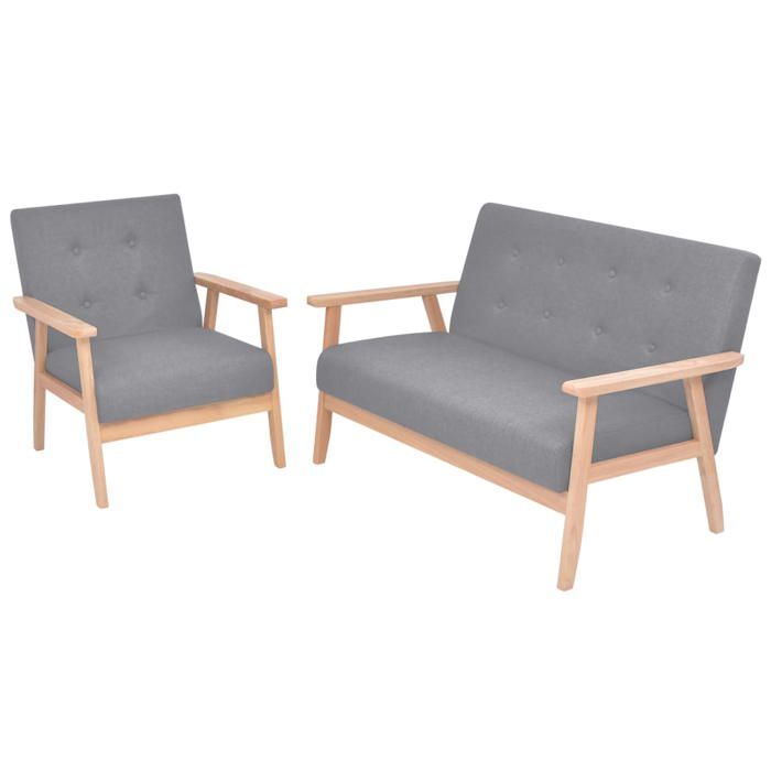 VidaXL Ensemble 2 pcs Naturel - vue 7
