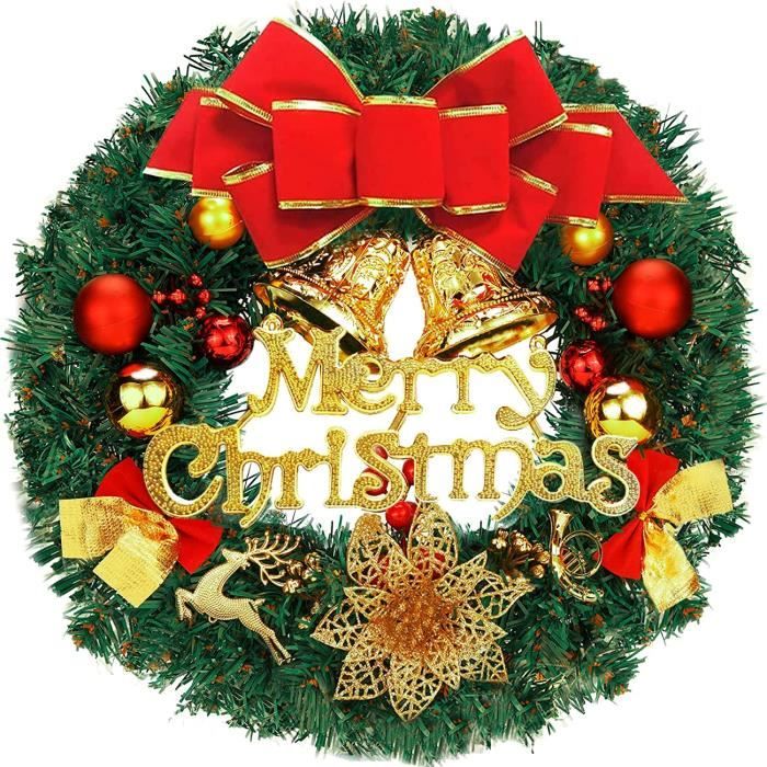 Autre Décoration Pour Noël,Mini Couronne De Noël 1.8 M Décoration De Noël LED Guirlande En Rotin Couronne Lumineuse Porte Suspendue Ornements Artificiel Arbre De Noël Décor De Cheminée Couronne D'hive