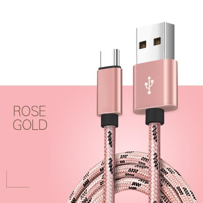 CABLE TELEPHONE,Rose-3M--Câble de chargeur USB original pour
