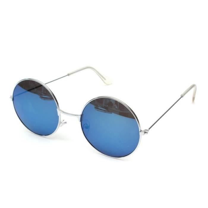 Lunette Soleil Femme Lunettes De Soleil Hippie - Lot De 2 - Monture Ronde Métal - Verres Colorés - Style Rétro Lunettes Festival