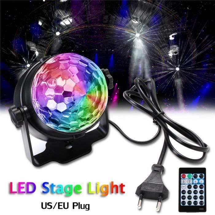 Lampe De Scène 4 En 1 60 Effets Lumineux RGB Disco à Télécommande - Lumières Soirée Avec Contrôle Son Et Musique