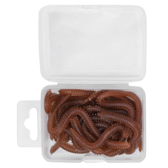 100 Vers De Terre Artificiels Souples - Appâts De Pêche Réalistes En Silicone Pour Leurres