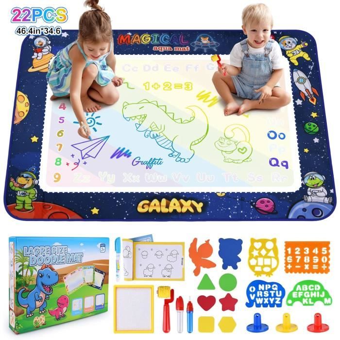 MOOING Tappeto Magico Bambini,120x90cm Doodle, Disegno Mat, Tappetino ad Acqua con Accessori