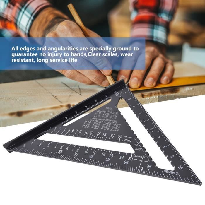 Équerre Triangle Aluminium 12 Pouces Avec Rapporteur D'angle - Outil Neuf