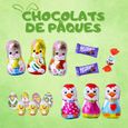 2 paniers feutrine Poussin/ Oeuf garnis de 20 chocolats de Pâques:  Kinder Schokobons, Milka ,Oeufs et moulages-1
