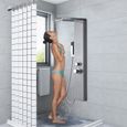 YUENFONG Panneau de douche en acier inoxydable brossé avec douche à effet pluie, colonne de douche pour salle de bain, Argent-1