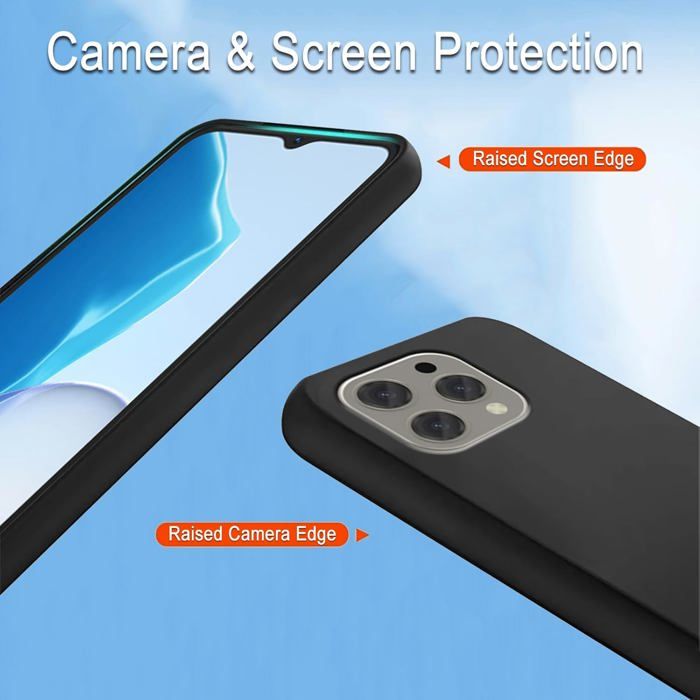 JDXHFF Cover Compatibile con Doogee N55 Plus/Doogee N55 / Doogee N55 Pro (6.6) Nero e Staffa Girevole a 360° e Pellicola Protettiva in Vetro Temperato - Custodia Morbido Silicone TPU Case Black
