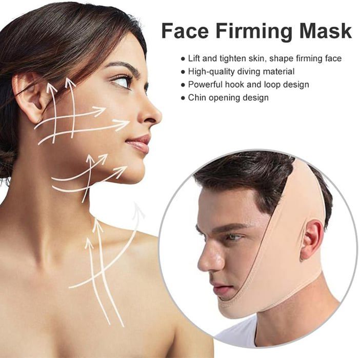 Masque Lifting Visage En V Réutilisable - Amincissant, Anti Double Menton, En Nylon Respirant - 9