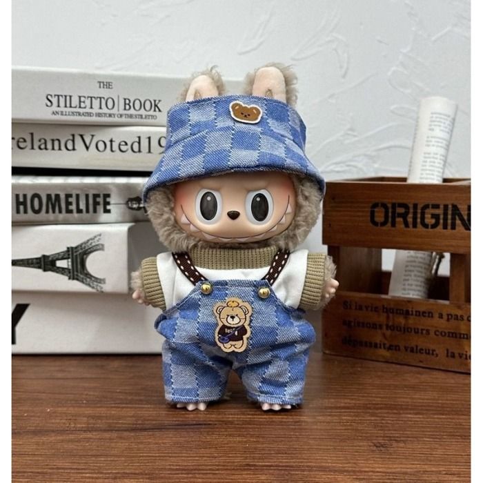 Ensemble De Vêtements De 17 Cm (sans Poupée), Ensemble Chapeau Et Salopette Pour Costume D'accessoires De 17 Cm, Vêtements Mignons Pour Se Déguiser, Style Unique (noir