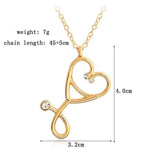 Necklace with stethoscope pendant on sale
