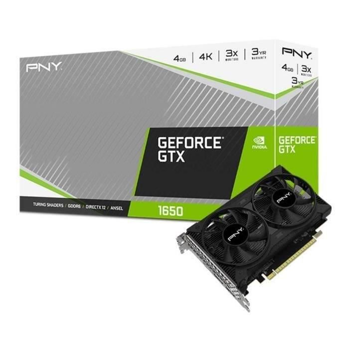 PNY Carte graphique GTX 1650 Dual Fan 4 Go Cdiscount Informatique