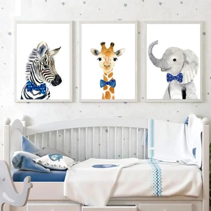 chambre tableau decoration murale pour salon Affiches de peinture sur toile  d'animaux, imprimés d'art muraux en noir et blanc, éléphant, girafe, zèbre,  pingouin, girafe, décor de salle de bain nordique - AliExpress