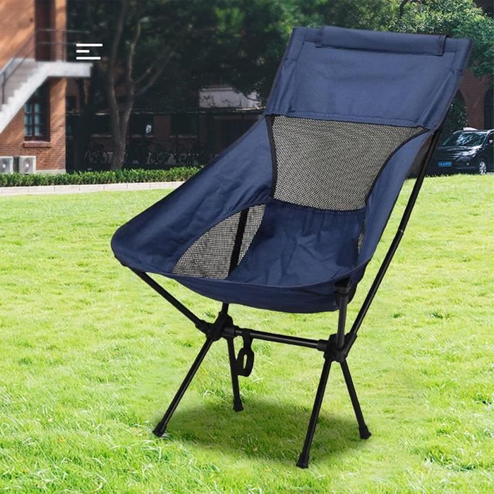 Chaise Pliante De Camping Nuyhgtr – 130 Kg, 780 G, Tissu Oxford 600D, Acier Carbone, Avec Poche Latérale, Sac De Rangement Inclus
