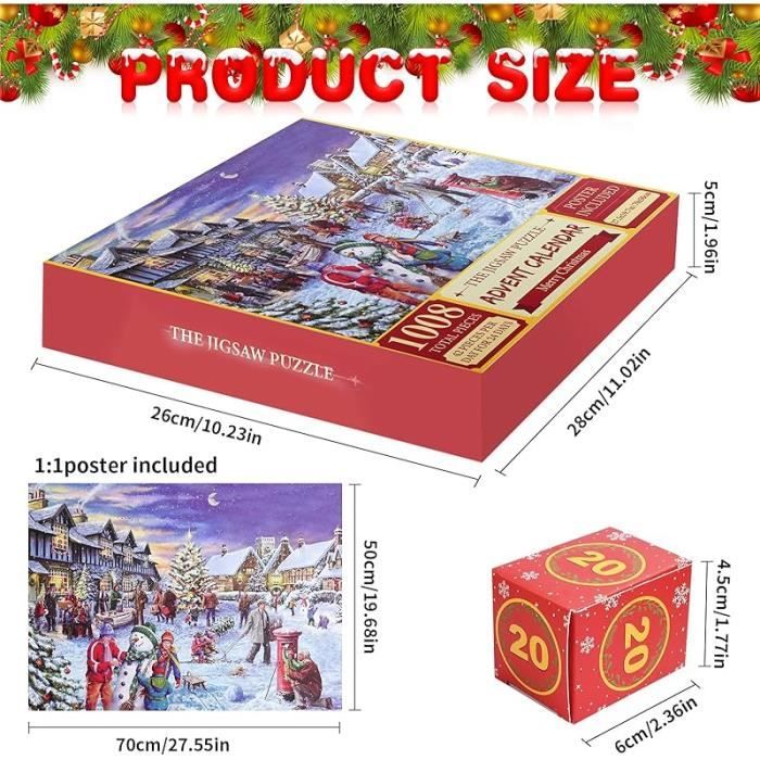 Calendrier de l'Avent puzzle 2024 - Puzzle 1008 - 24 boîtes de puzzles pour Noël, vacances, puzzle, compte à rebours jusqu'à Noël, cadeau de puzzle Calendrier de l'Avent puzzle 2024 - Puzzle 1008 - 24 boîtes de puzzles pour Noël, vacances, puzzle, compte à rebours jusqu'à Noël, cadeau de puzzle